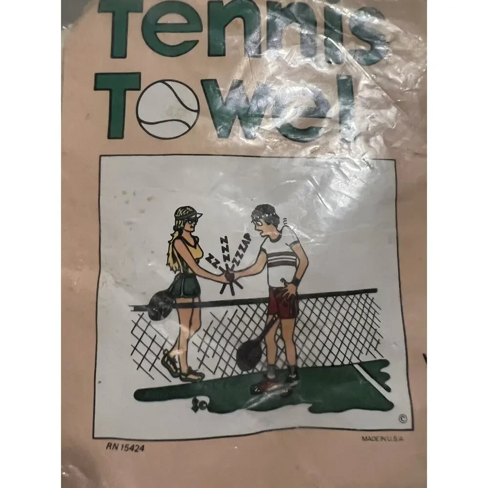 Vintage 1970s Funny Tennis Towel New